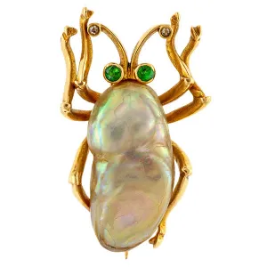 Vintage Pearl Insect Pin