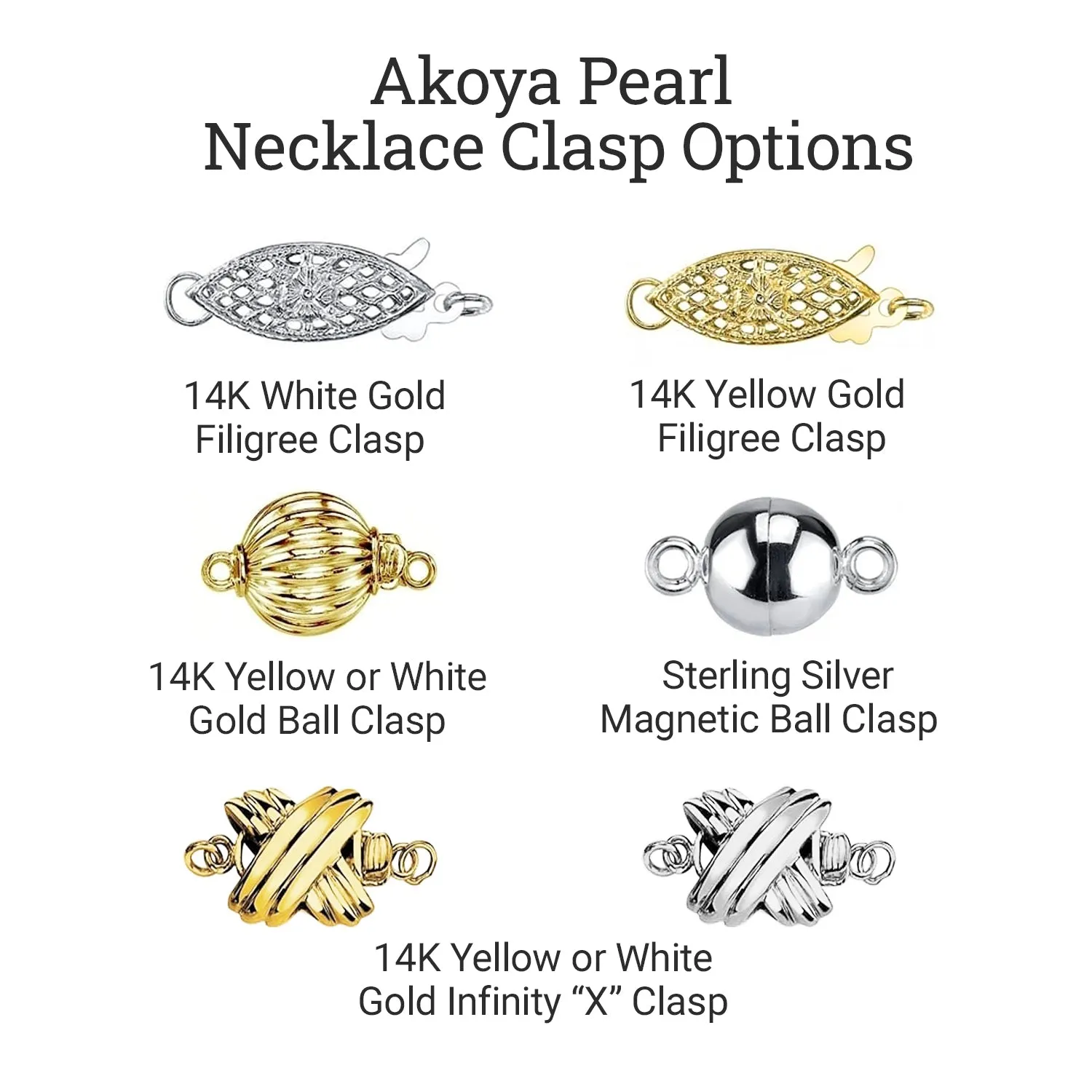 White Japanese Akoya Pearl Necklace, 6.0-6.5mm - AA  Quality