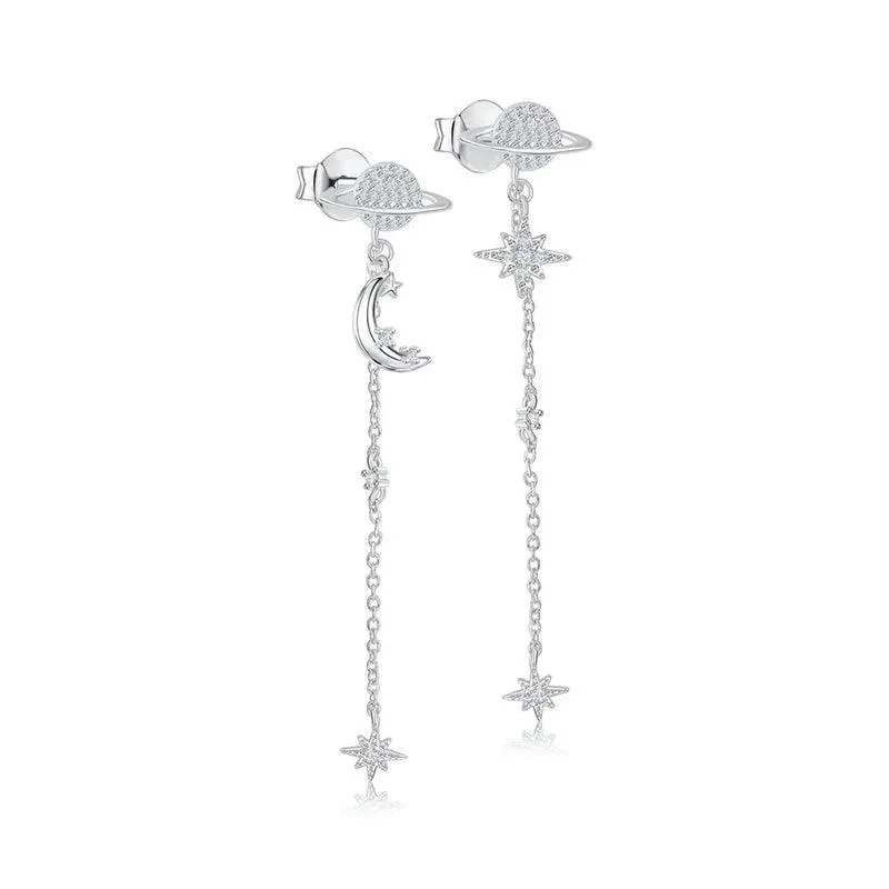 Zircon Tassel Dangle Earrings, Multiple Designs, Shimmering Stones, Gold/Silver Finish, Perfect for Weddings and Parties