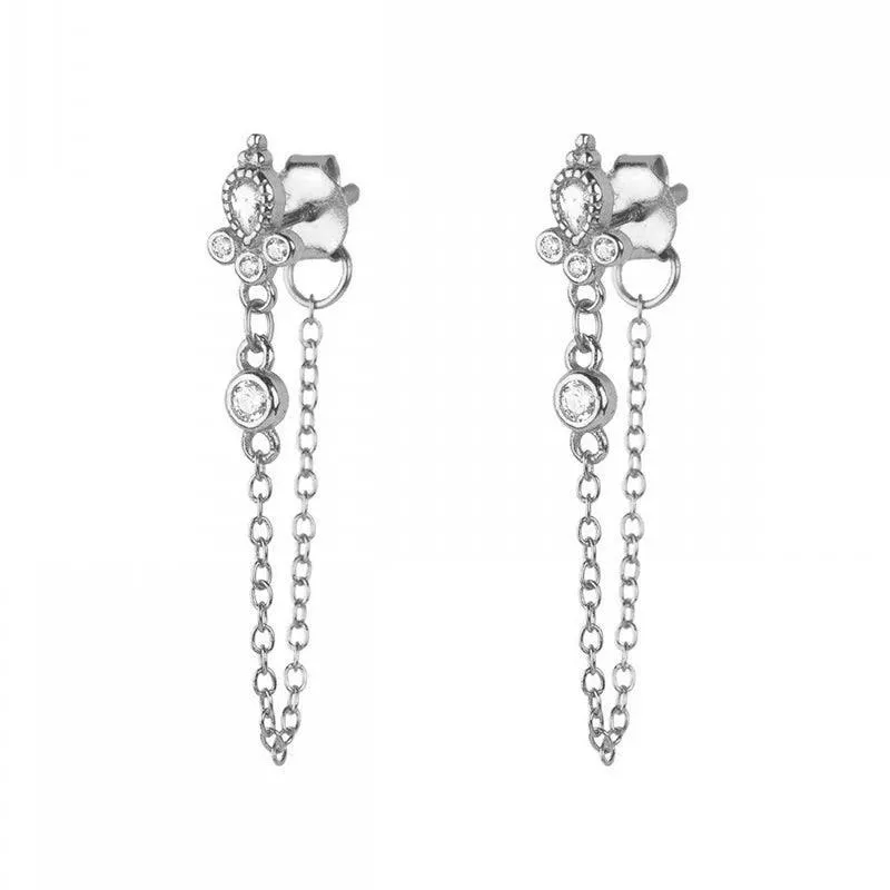 Zircon Tassel Dangle Earrings, Multiple Designs, Shimmering Stones, Gold/Silver Finish, Perfect for Weddings and Parties