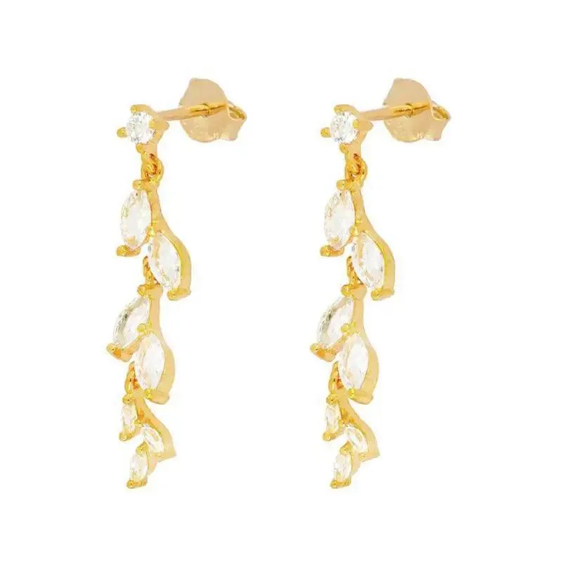 Zircon Tassel Dangle Earrings, Multiple Designs, Shimmering Stones, Gold/Silver Finish, Perfect for Weddings and Parties