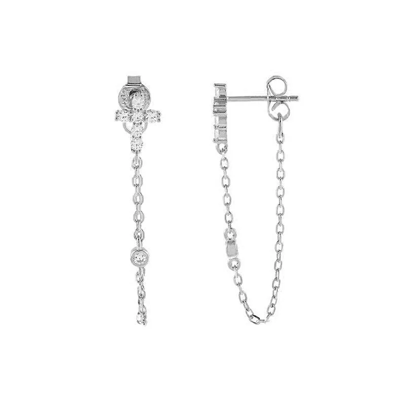 Zircon Tassel Dangle Earrings, Multiple Designs, Shimmering Stones, Gold/Silver Finish, Perfect for Weddings and Parties
