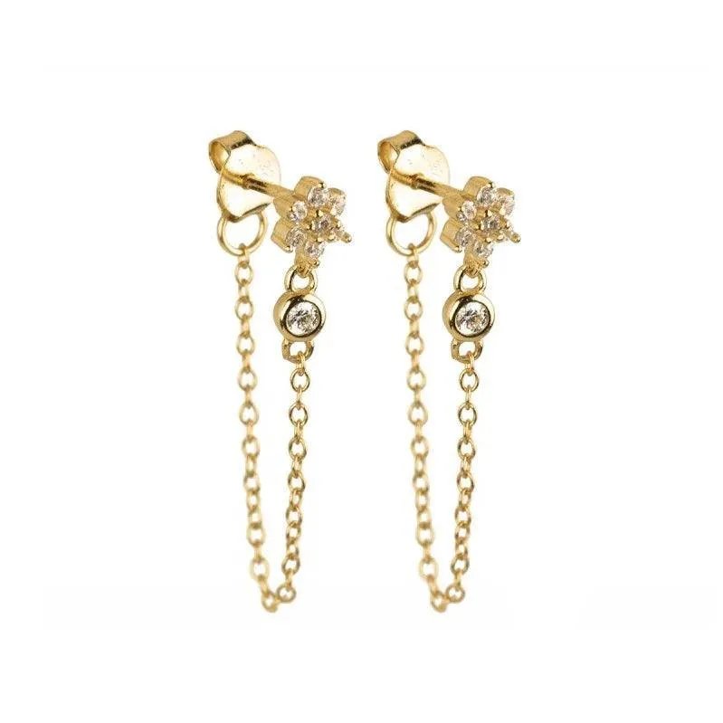 Zircon Tassel Dangle Earrings, Multiple Designs, Shimmering Stones, Gold/Silver Finish, Perfect for Weddings and Parties
