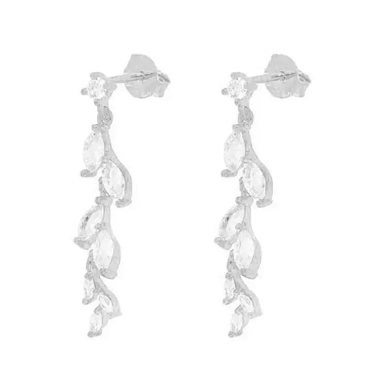 Zircon Tassel Dangle Earrings, Multiple Designs, Shimmering Stones, Gold/Silver Finish, Perfect for Weddings and Parties