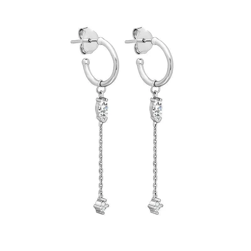 Zircon Tassel Dangle Earrings, Multiple Designs, Shimmering Stones, Gold/Silver Finish, Perfect for Weddings and Parties