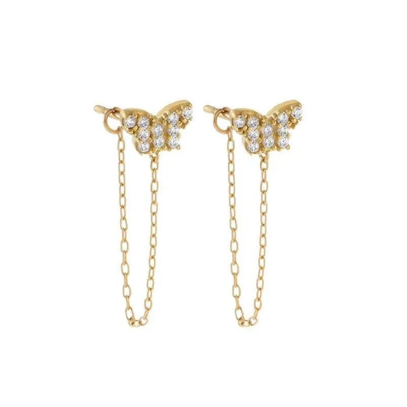 Zircon Tassel Dangle Earrings, Multiple Designs, Shimmering Stones, Gold/Silver Finish, Perfect for Weddings and Parties