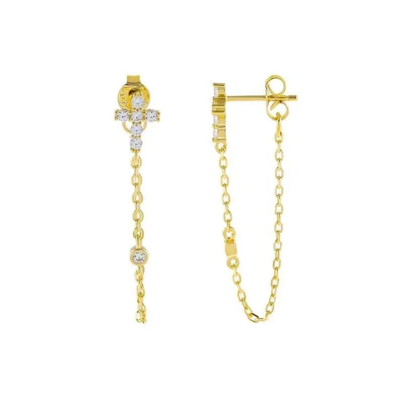 Zircon Tassel Dangle Earrings, Multiple Designs, Shimmering Stones, Gold/Silver Finish, Perfect for Weddings and Parties