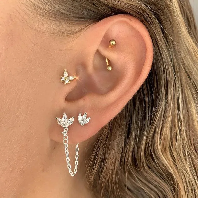 Zircon Tassel Dangle Earrings, Multiple Designs, Shimmering Stones, Gold/Silver Finish, Perfect for Weddings and Parties